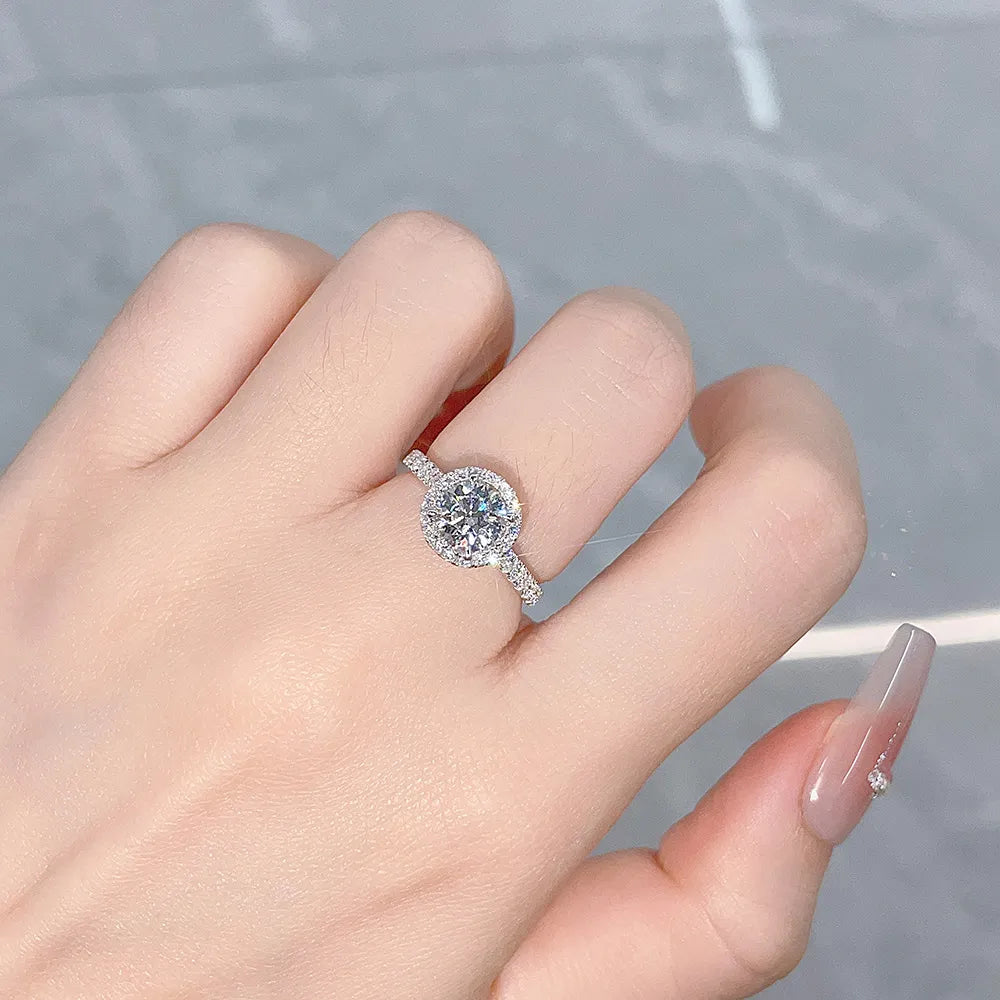 1.09 ct Celestial Round-Cut Lab-Grown Diamond Ring in 18K White Gold – APYFR0011-W