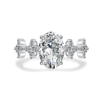 2.06 ct Celestial Four-Prong Oval-Cut Lab-Grown Diamond Ring in PT950 Platinum – APYFR0012-PT