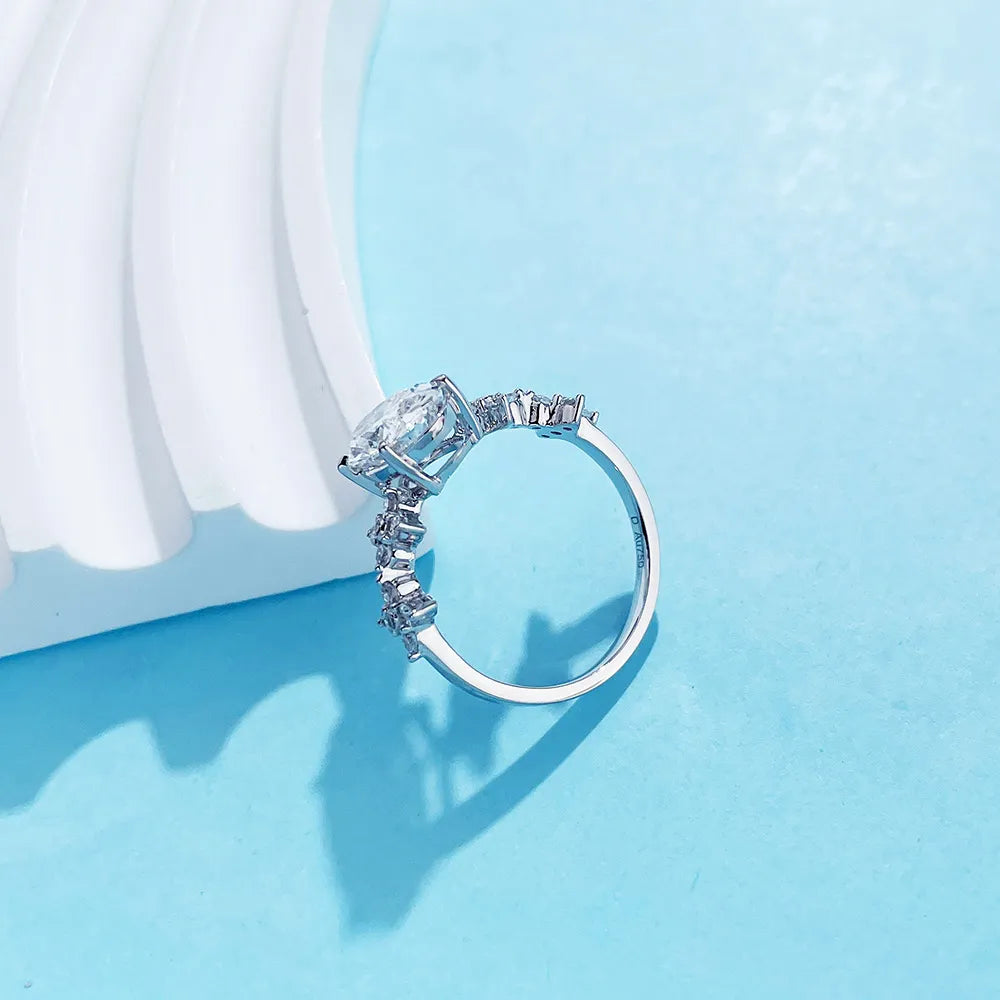 2.03 ct Four-Leaf Clover Round-Cut Lab-Grown Diamond Ring in 18K White Gold