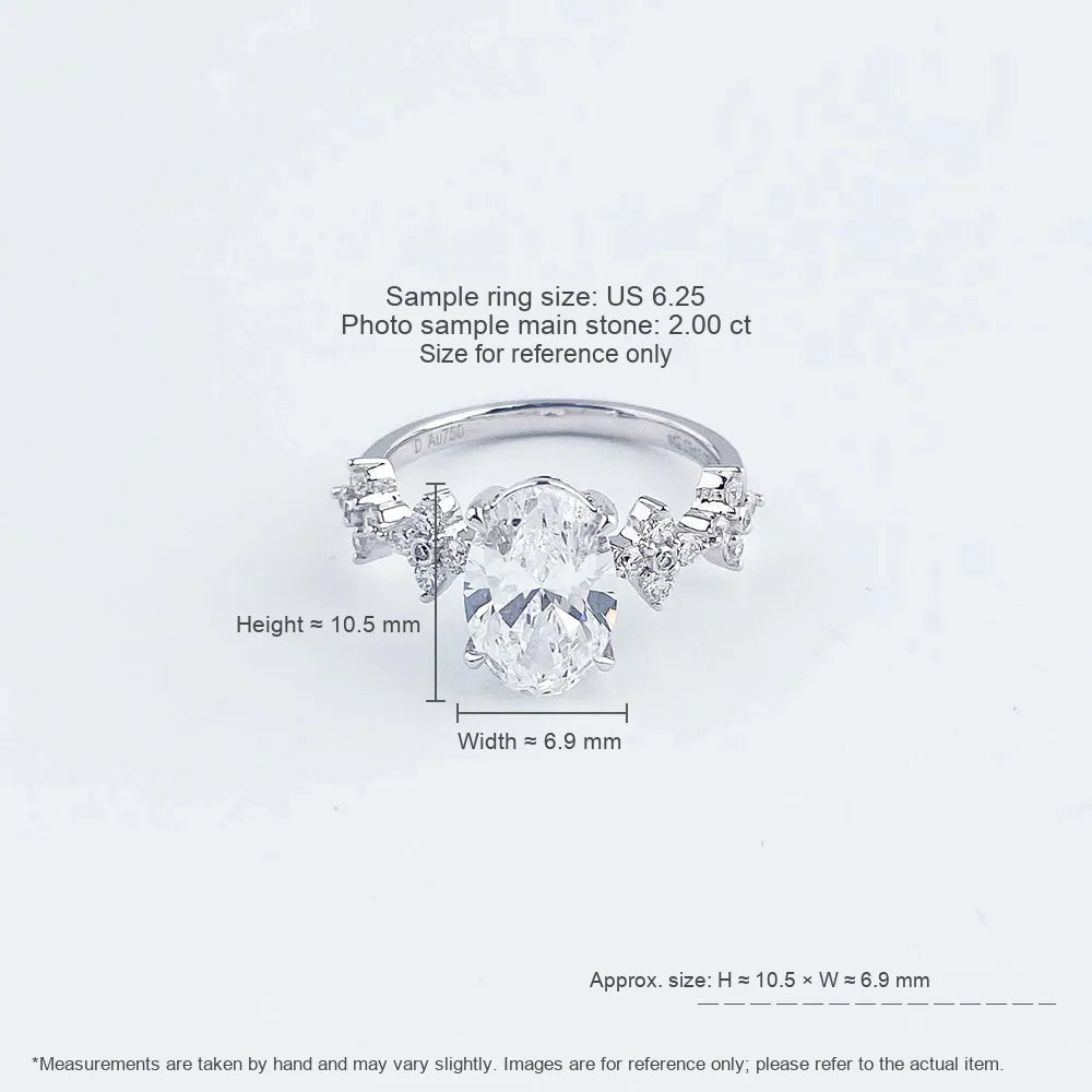 2.03 ct Four-Leaf Clover Round-Cut Lab-Grown Diamond Ring in 18K White Gold