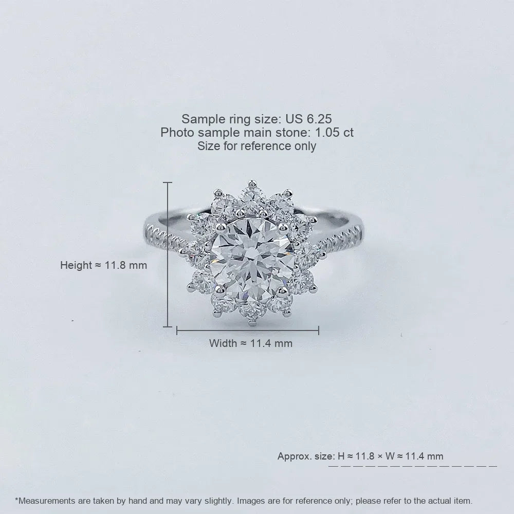 1.07 ct Floral Four-Prong Round-Cut Lab-Grown Diamond Ring in 18K White Gold