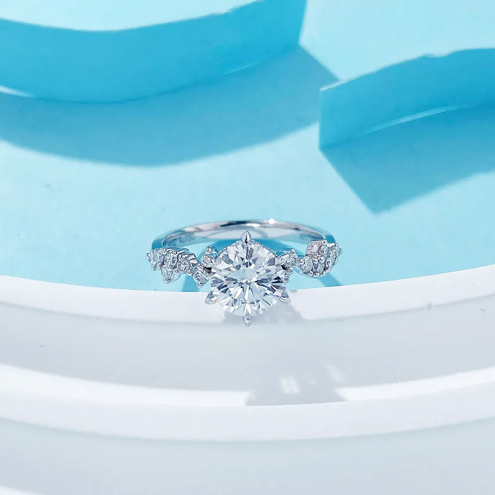 1.05 ct Celestial Round-Cut Lab-Grown Diamond Ring in 18K White Gold – APYFR0016-W