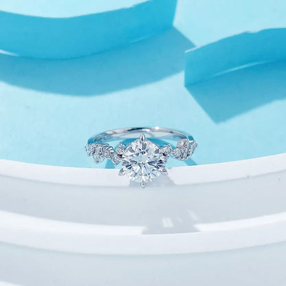 1.05 ct Celestial Round-Cut Lab-Grown Diamond Ring in 18K White Gold – APYFR0016-W