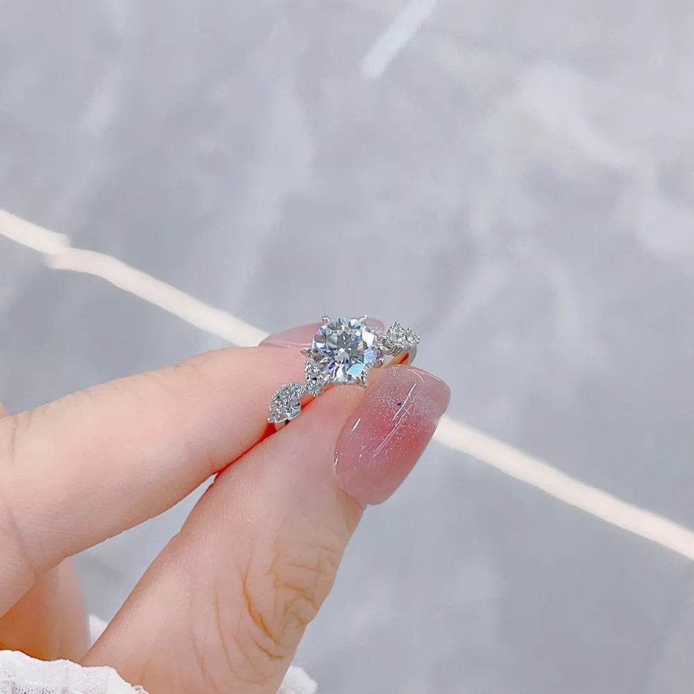 1.05 ct Celestial Round-Cut Lab-Grown Diamond Ring in 18K White Gold – APYFR0016-W