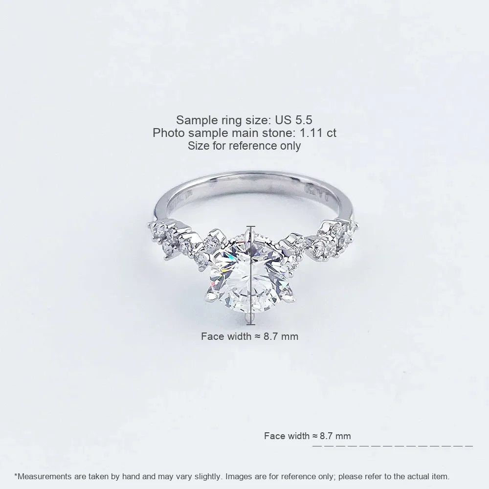 1.05 ct Celestial Round-Cut Lab-Grown Diamond Ring in 18K White Gold – APYFR0016-W