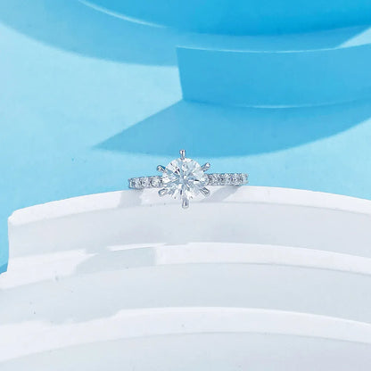 1.1 ct Celestial Six-Prong Round-Cut Lab-Grown Diamond Ring in 18K White Gold – APYFR0017-W