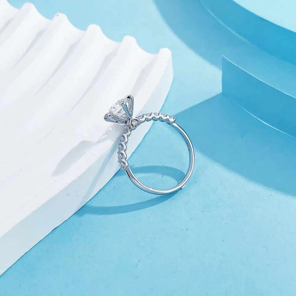 1.1 ct Celestial Six-Prong Round-Cut Lab-Grown Diamond Ring in 18K White Gold – APYFR0017-W