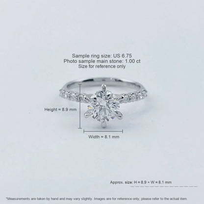 1.1 ct Celestial Six-Prong Round-Cut Lab-Grown Diamond Ring in 18K White Gold – APYFR0017-W