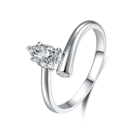 0.56 ct Minimalist Pear-Cut Lab-Grown Diamond Ring in PT950 Platinum