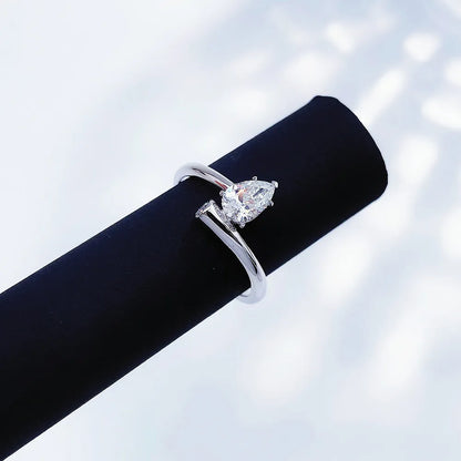 0.56 ct Minimalist Pear-Cut Lab-Grown Diamond Ring in PT950 Platinum