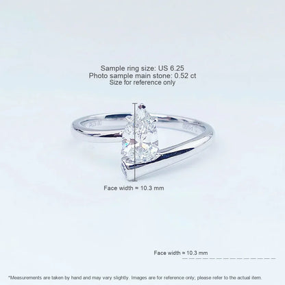 0.56 ct Minimalist Pear-Cut Lab-Grown Diamond Ring in PT950 Platinum