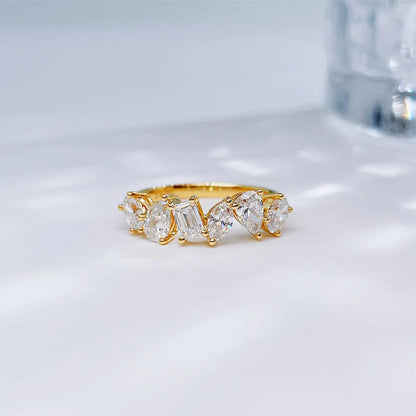 Celestial Mixed-Cut Lab-Grown Diamond Ring in 18K Yellow Gold – APYFR0020-Y