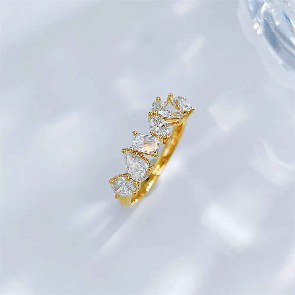 Celestial Mixed-Cut Lab-Grown Diamond Ring in 18K Yellow Gold – APYFR0020-Y