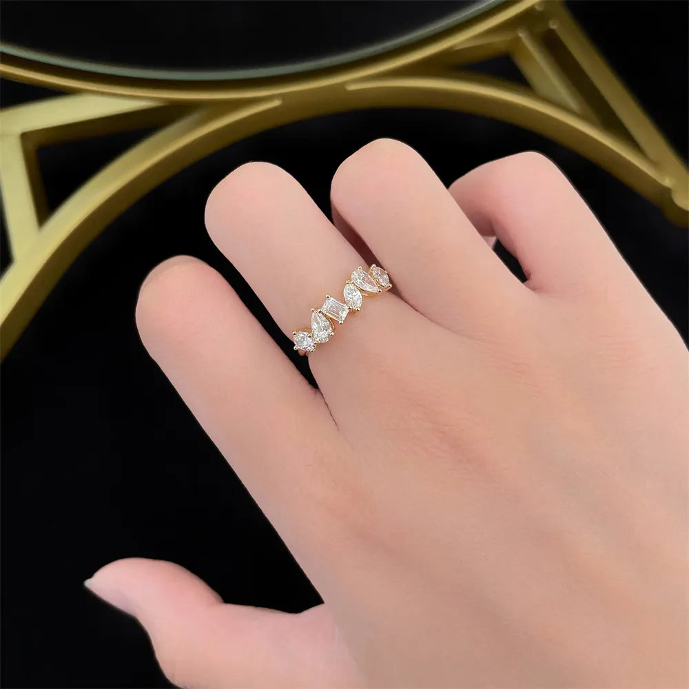Celestial Mixed-Cut Lab-Grown Diamond Ring in 18K Yellow Gold – APYFR0020-Y