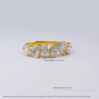 Celestial Mixed-Cut Lab-Grown Diamond Ring in 18K Yellow Gold – APYFR0020-Y