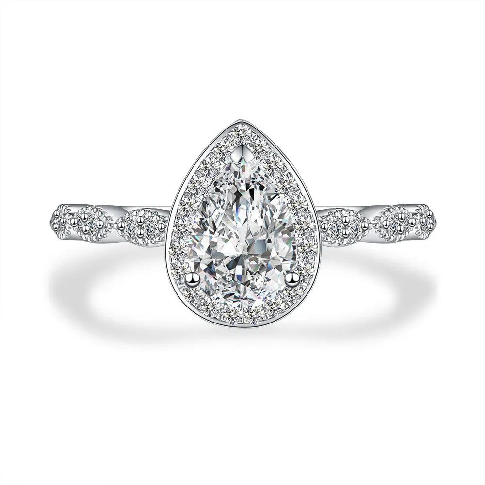 1.04 ct Three-Prong Pear-Cut Lab-Grown Diamond Ring in PT950 Platinum – APYFR0021-PT