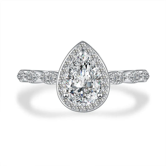 1.04 ct Three-Prong Pear-Cut Lab-Grown Diamond Ring in PT950 Platinum – APYFR0021-PT