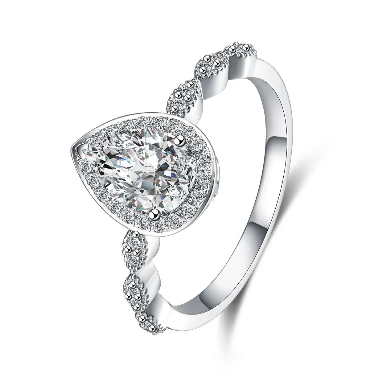 1.04 ct Three-Prong Pear-Cut Lab-Grown Diamond Ring in PT950 Platinum – APYFR0021-PT