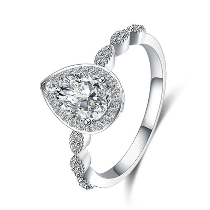 1.04 ct Three-Prong Pear-Cut Lab-Grown Diamond Ring in PT950 Platinum – APYFR0021-PT
