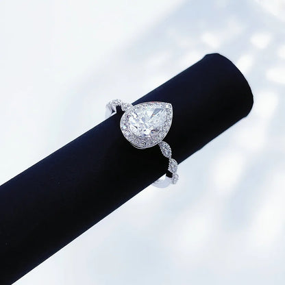 1.04 ct Three-Prong Pear-Cut Lab-Grown Diamond Ring in PT950 Platinum – APYFR0021-PT