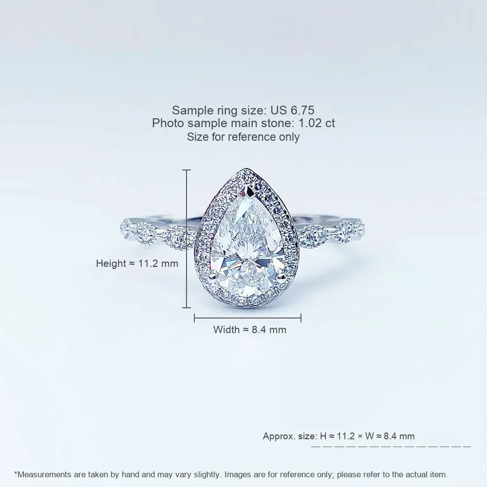 1.04 ct Three-Prong Pear-Cut Lab-Grown Diamond Ring in PT950 Platinum – APYFR0021-PT
