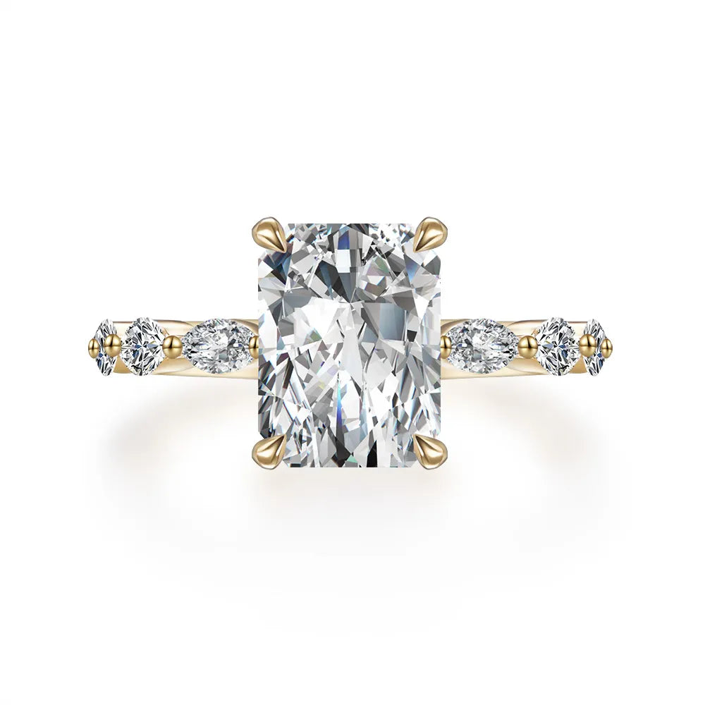 3.08 ct Four-Prong Radiant-Cut Lab-Grown Diamond Ring in 18K Yellow Gold – APYFR00213-Y