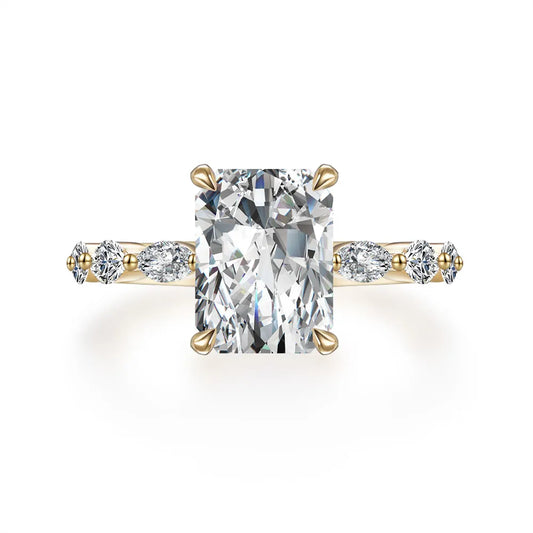 3.08 ct Four-Prong Radiant-Cut Lab-Grown Diamond Ring in 18K Yellow Gold – APYFR00213-Y