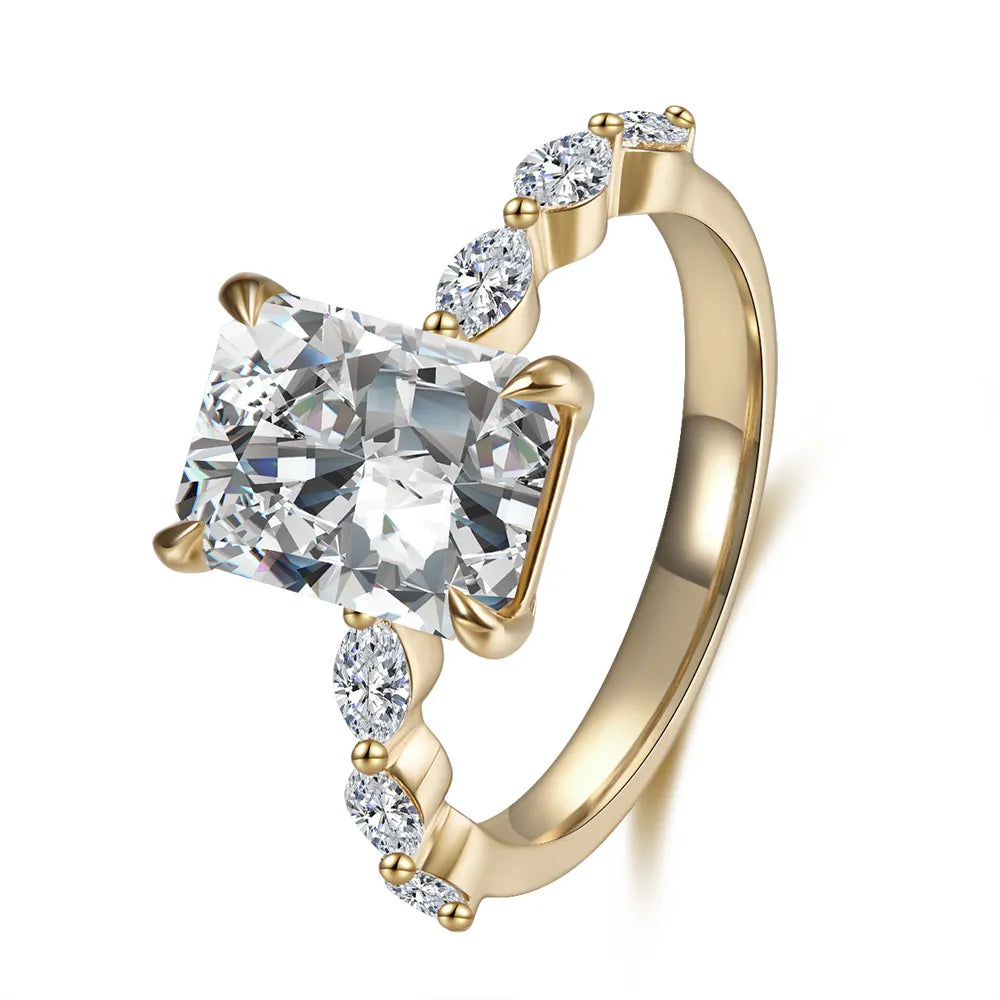 3.08 ct Four-Prong Radiant-Cut Lab-Grown Diamond Ring in 18K Yellow Gold – APYFR00213-Y