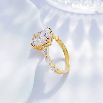 3.08 ct Four-Prong Radiant-Cut Lab-Grown Diamond Ring in 18K Yellow Gold – APYFR00213-Y