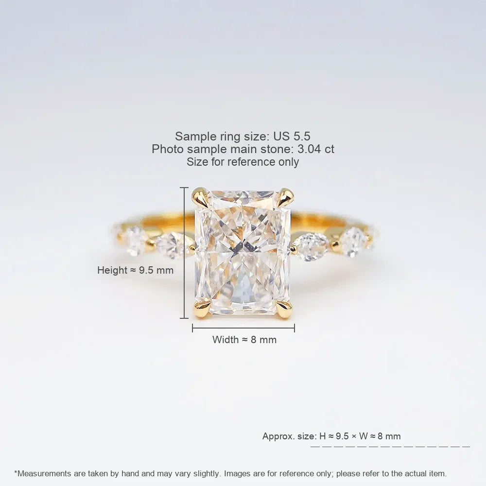 3.08 ct Four-Prong Radiant-Cut Lab-Grown Diamond Ring in 18K Yellow Gold – APYFR00213-Y