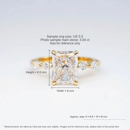3.08 ct Four-Prong Radiant-Cut Lab-Grown Diamond Ring in 18K Yellow Gold – APYFR00213-Y