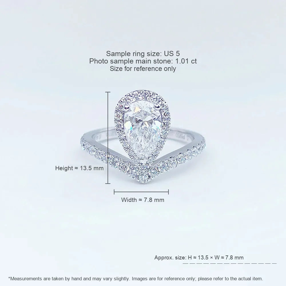 1.1 ct Classic Pear-Cut Lab-Grown Diamond Ring in PT950 Platinum