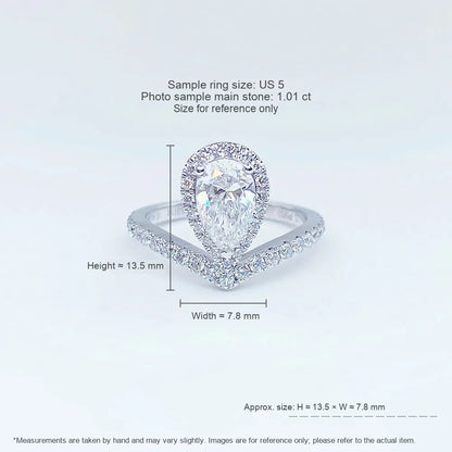 1.1 ct Classic Pear-Cut Lab-Grown Diamond Ring in PT950 Platinum
