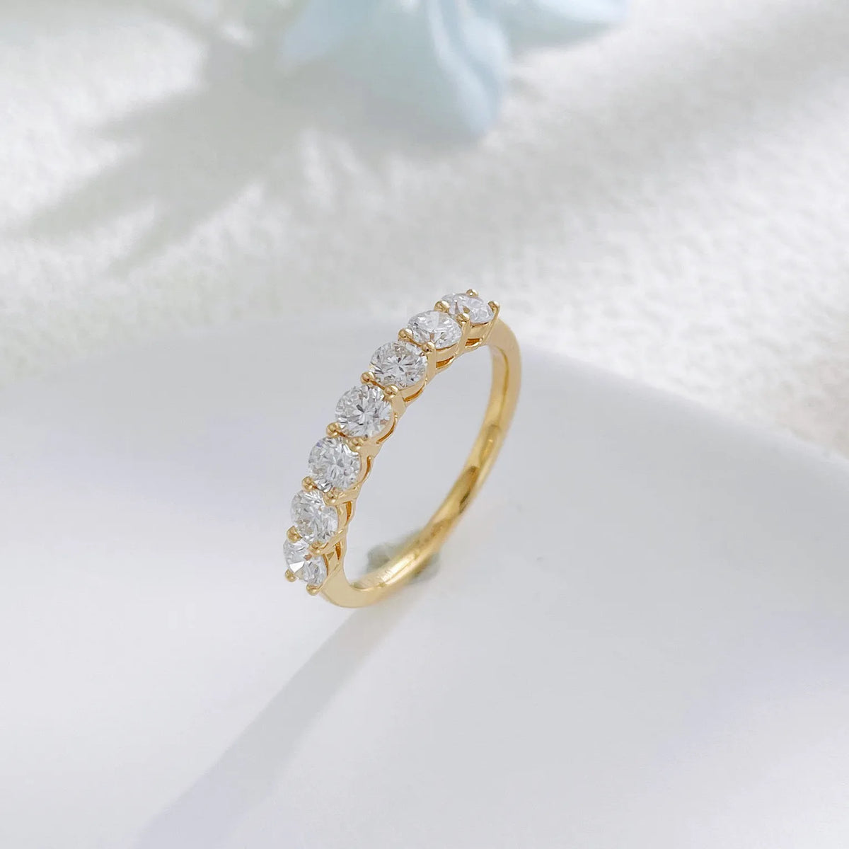 0.7 ctw Celestial Round-Cut Lab-Grown Diamond Band in 18K Yellow Gold