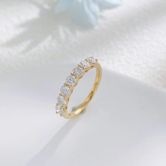 0.7 ctw Celestial Round-Cut Lab-Grown Diamond Band in 18K Yellow Gold