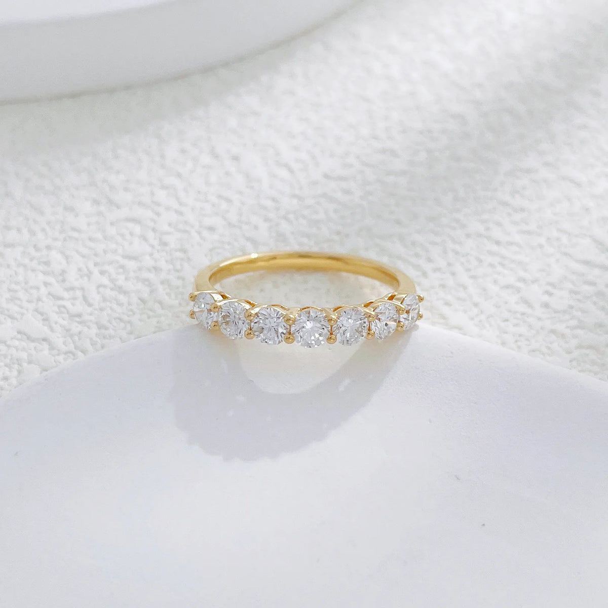 0.7 ctw Celestial Round-Cut Lab-Grown Diamond Band in 18K Yellow Gold