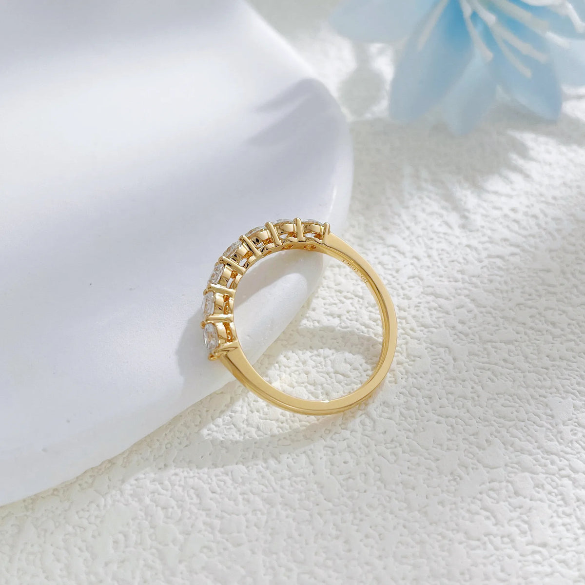 0.7 ctw Celestial Round-Cut Lab-Grown Diamond Band in 18K Yellow Gold
