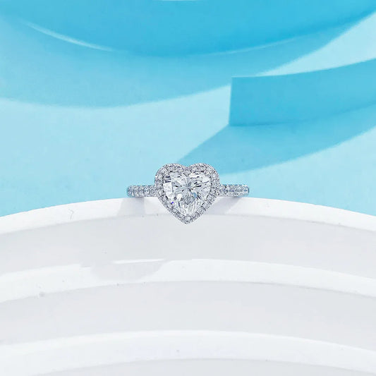 1.06 ct Three-Prong Heart-Cut Lab-Grown Diamond Ring in PT950 Platinum – APYFR0032-PT