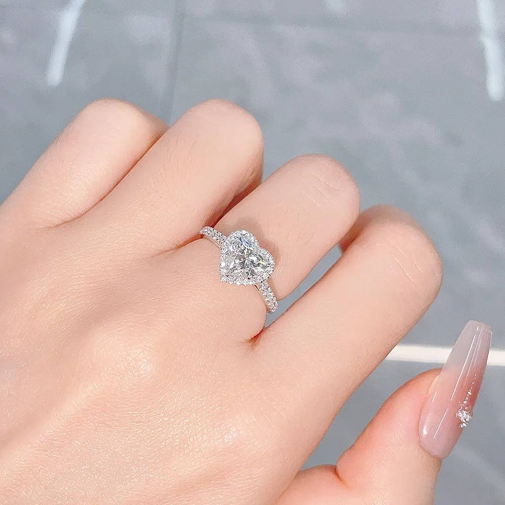 1.06 ct Three-Prong Heart-Cut Lab-Grown Diamond Ring in PT950 Platinum – APYFR0032-PT
