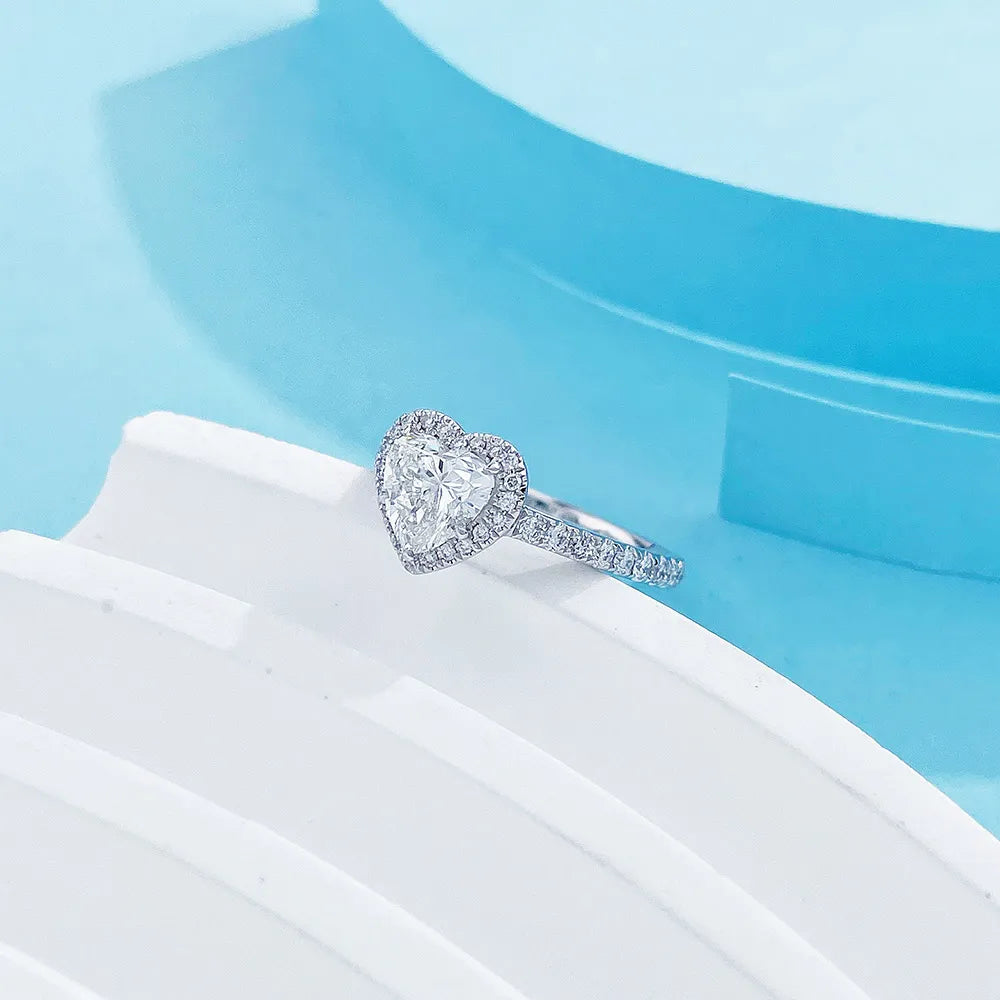1.06 ct Three-Prong Heart-Cut Lab-Grown Diamond Ring in PT950 Platinum – APYFR0032-PT