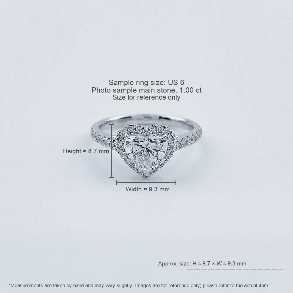 1.06 ct Three-Prong Heart-Cut Lab-Grown Diamond Ring in PT950 Platinum – APYFR0032-PT