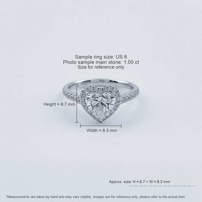 1.06 ct Three-Prong Heart-Cut Lab-Grown Diamond Ring in PT950 Platinum – APYFR0032-PT