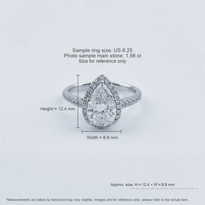 1.07 ct Statement Pear-Cut Lab-Grown Diamond Ring in PT950 Platinum