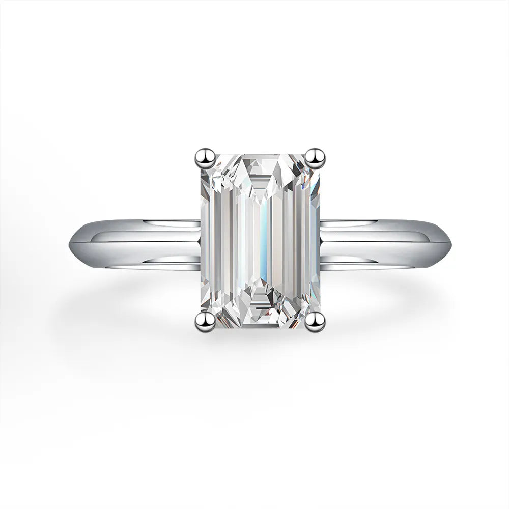 2.08 ct Vintage Emerald-Cut Lab-Grown Diamond Ring in PT950 Platinum