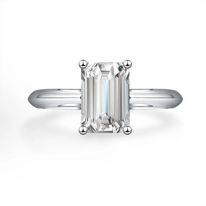 2.08 ct Vintage Emerald-Cut Lab-Grown Diamond Ring in PT950 Platinum