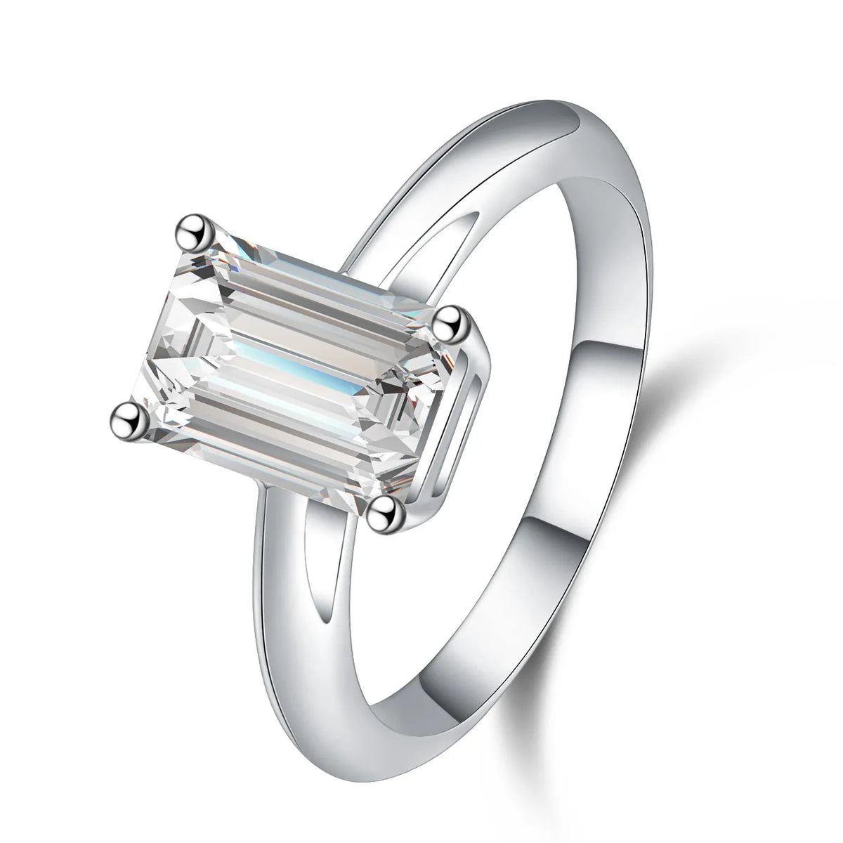 2.08 ct Vintage Emerald-Cut Lab-Grown Diamond Ring in PT950 Platinum