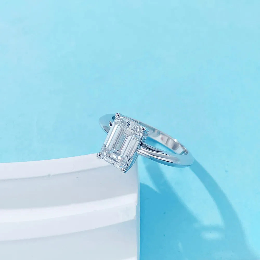 2.08 ct Vintage Emerald-Cut Lab-Grown Diamond Ring in PT950 Platinum