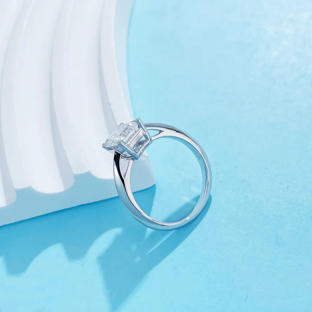 2.08 ct Vintage Emerald-Cut Lab-Grown Diamond Ring in PT950 Platinum