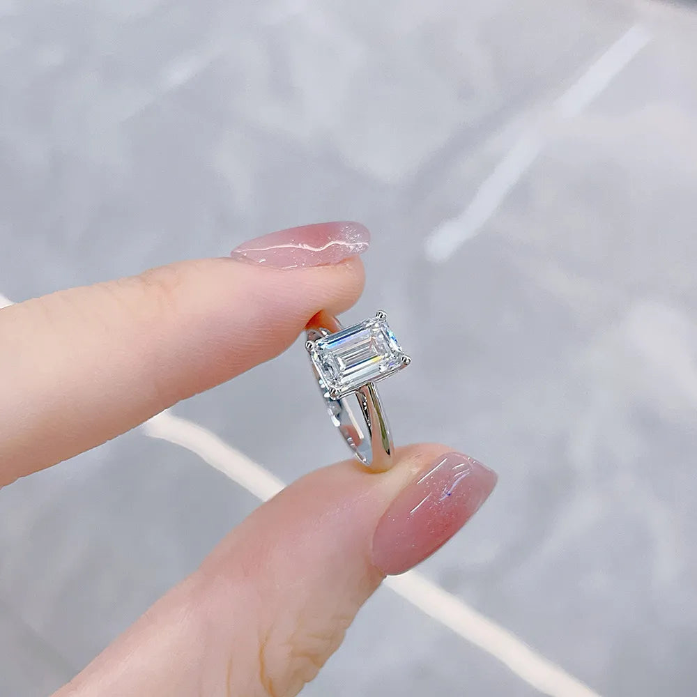 2.08 ct Vintage Emerald-Cut Lab-Grown Diamond Ring in PT950 Platinum