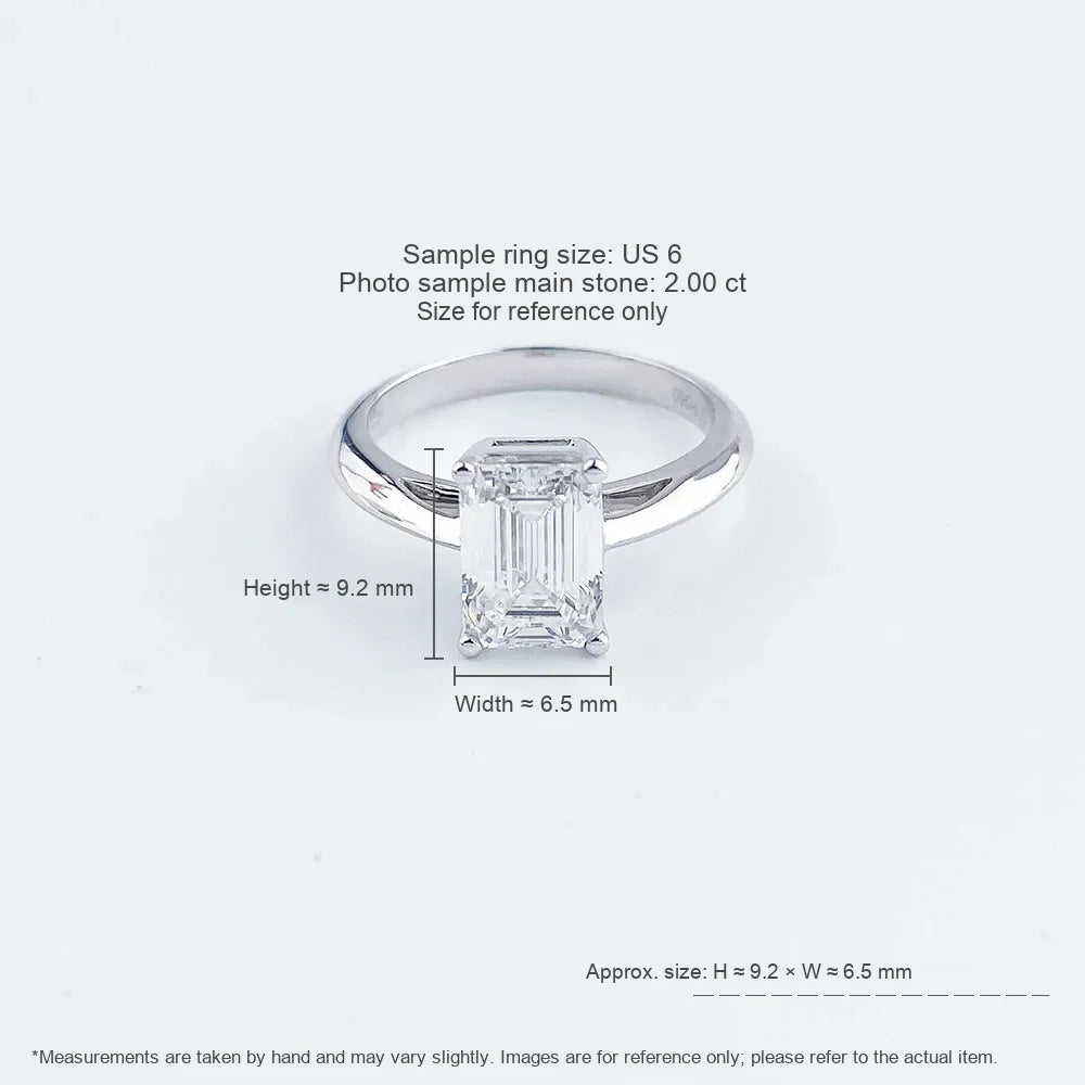 2.08 ct Vintage Emerald-Cut Lab-Grown Diamond Ring in PT950 Platinum